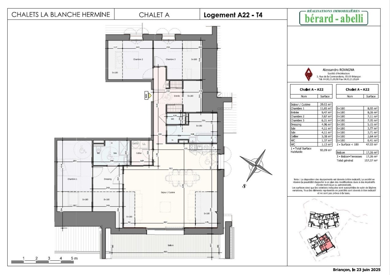 APPARTEMENT T4 NEUF A VENDRE - ST CHAFFREY - 93.09 m2 - 943 943 &euro;